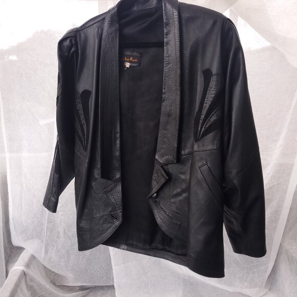 Wing-embroidered Leather Jacket - Picture 6 of 10